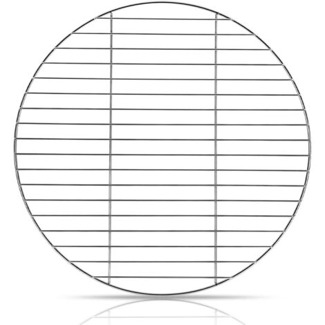 Grille de barbecue, ronde, en acier inoxydable 304, 55 cm, stable, fil de 6 mm, plate, argent, grille de rechange pour barbecue au charbon de bois, barbecue sphérique et barbecue de jardin