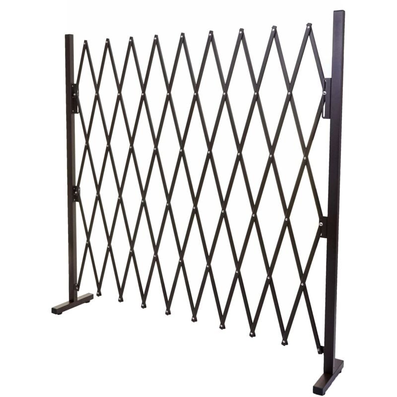 Grille de barrière grille à ciseau grille de protection des animaux extensible aluminium marron hauteur 153 cm largeur 32-265 cm 040006984