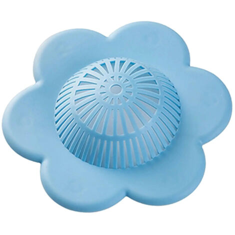 Grille de bonde de douche pour cheveux bleue
