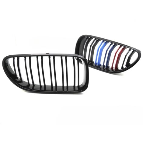 Grille de calandre avant BMW Serie 6 F12 / F13 de 2011 a 2018 Noir brillant + Tricolore-42673663