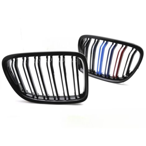 Grille de calandre avant BMW X1 E84 de 2009 a 2014 noir brillant + Tricolore-42674535