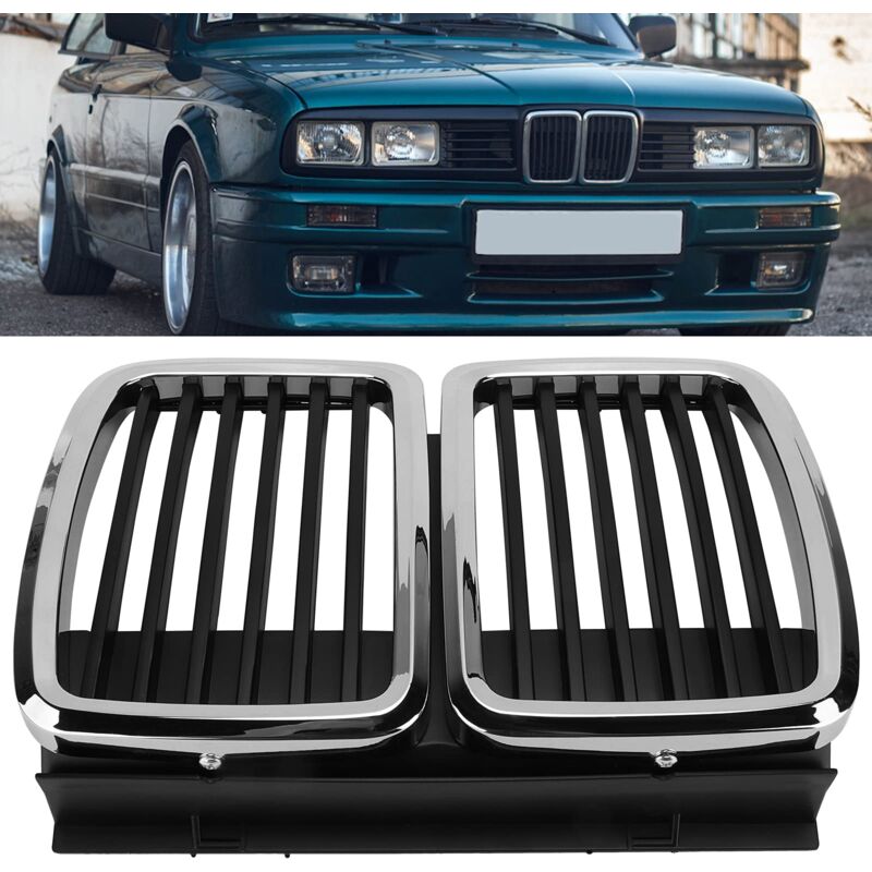 Jeffergarden - Grille de calandre centrale avant Chrome 51131884350 Remplacement pour E30 M3 Série 3 325i 318i 320i