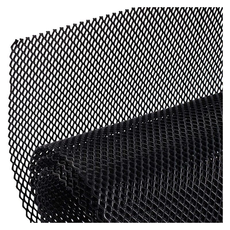 Cyslmuk - Grille de calandre de voiture en alliage d'aluminium 3x6mm grille de corps pare-chocs rhombique gril universel,noir