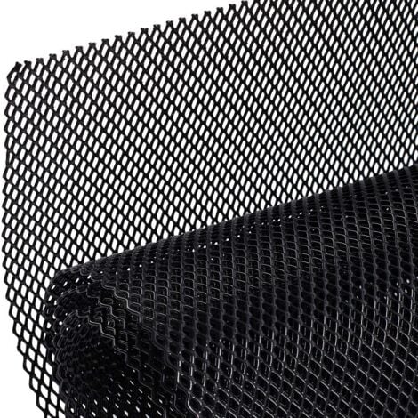 Grille de calandre de voiture en alliage d'aluminium 3x6mm grille de corps pare-chocs rhombique gril universel，noir