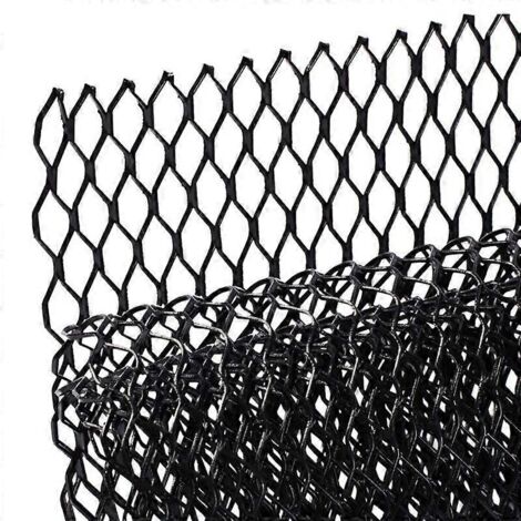 Grille de calandre en alliage d'aluminium pour voiture, maille hexagonale noire 11x25mm, insert de bouclier et carrosserie, pièce de remplacement pour tuning auto.