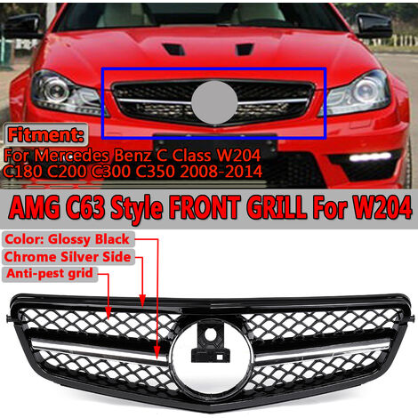 Grille de calandre supérieure avant de voiture de Style AMG C63 pour Mercedes Benz classe C W204 C180 C200 C300 C350 2008-2014 Grille de course