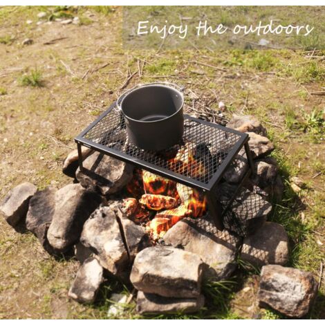 Grille de Camping Barbecue - Heavy Duty Campfire Grill Pliable Grill de Barbecue pour feu de Camp,Voyage,Camping,randonnée,Festiva