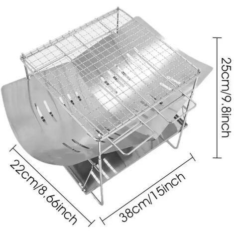 Grille de camping pliable, support pour barbecue, brasero de camping, brûleur à bois extérieur, gril de camping portable adapté aux barbecues domestiques, réchauds de cuisine portables