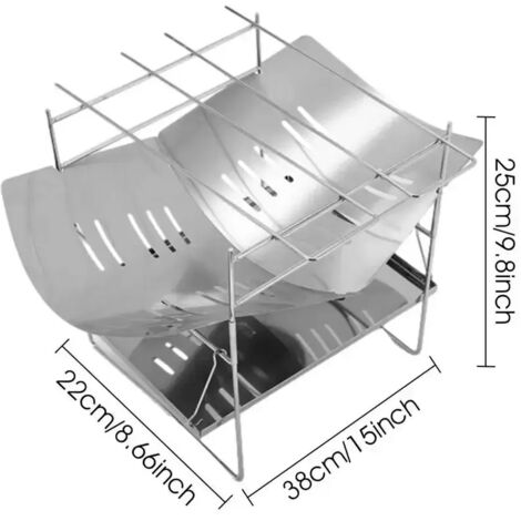 Grille de camping pliable, support pour barbecue, brasero de camping, brûleur à bois extérieur, gril de camping portable adapté aux barbecues domestiques, réchauds de cuisine portables