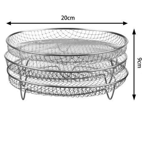Grille de cuisson à trois niveaux en acier inoxydable, accessoires pour friteuse à air AF300UK et AF400UK