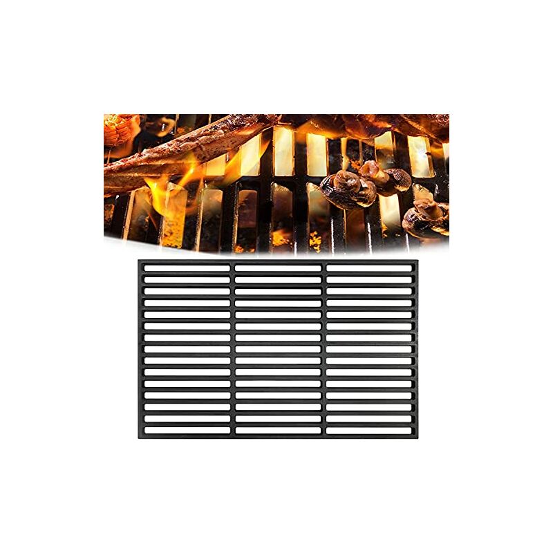Naizy - Grille de cuisson Grill fonte pour barbecue, barbecue au charbon de bois, barbecue à gaz, grille émaillée - 60 x 40 cm