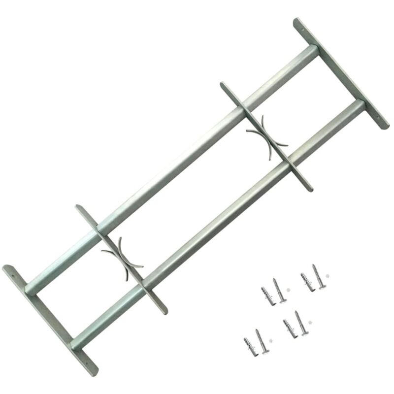 vidaXL Fenstergitter Verstellbar mit 2 Querstäben 500-650 mm