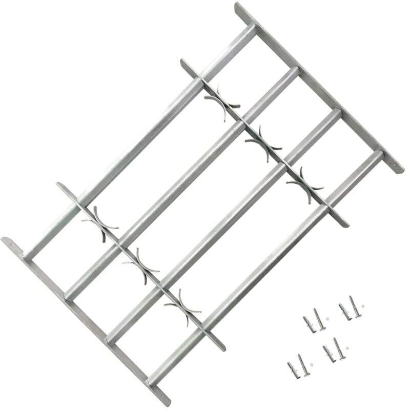 vidaXL Fenstergitter Verstellbar mit 4 Querstäben 500-650 mm