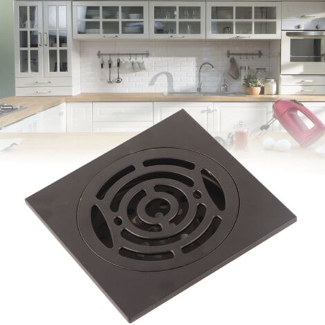 Grille de Drain de Sol Cuivre Epais en Noir Anti-Retour d'Odeurs et Anti-Blocage pour Cuisine Salle de Bain Balcon