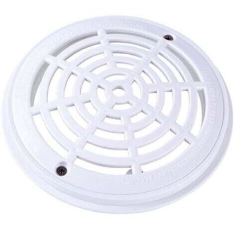 Grille de drainage de piscine à fond rond - 18 x 20,3 cm - Blanc