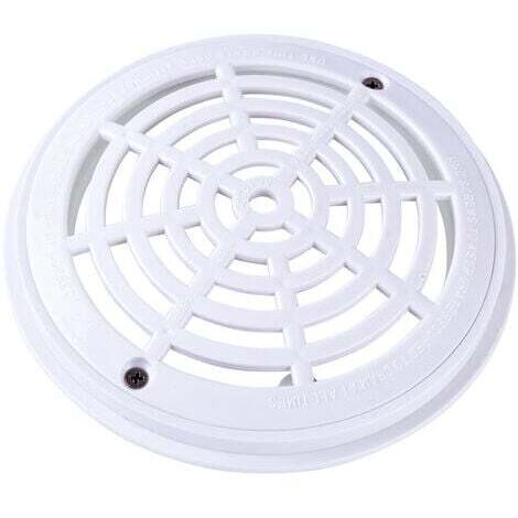 Grille de drainage de piscine à fond rond - 18 x 20,3 cm - Blanc