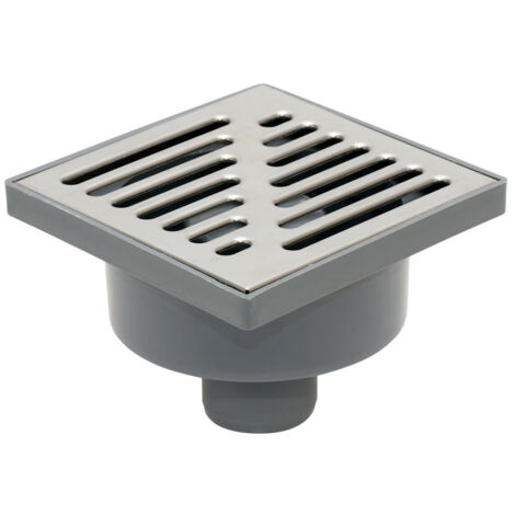 Grille de drainage en acier inoxydable 150x150 mm – Sortie 50 mm – Débit 8 l/s – Montage béton pour garages et espaces industriels – Tycner