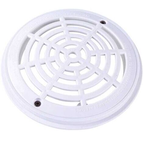 Grille de fond de piscine ronde, diamètre 20,3 cm, facile à installer (base + couvercle), blanche