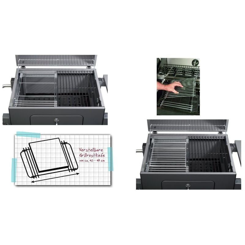 Grille de gril principale Tepro 8570 pour 28x39-50cm avec système de grille à insertion centrale