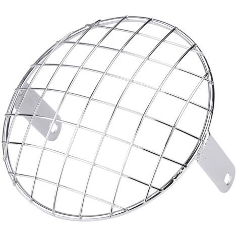 Grille de phare 7" pour moto Café Racer, grille de protection en maille argentée