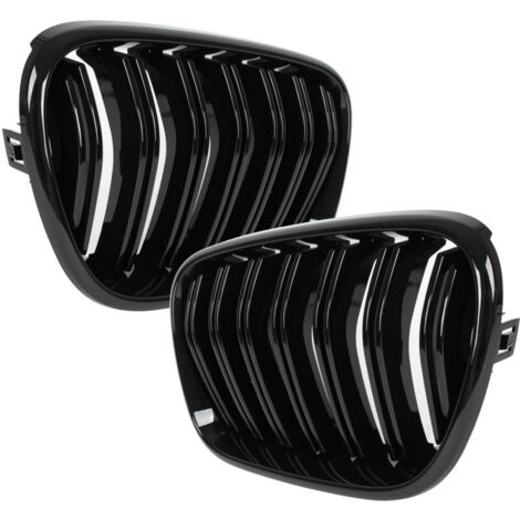 Grille de phare pour BMW X3 F25 11-14, noire brillante, double barre