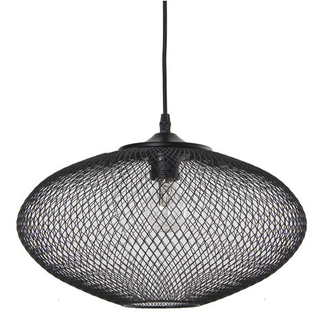 Grille de Plafonnier en Métal Noir, 1Xe27, Max.40W No Inc °38X25 Cm, ​​​​Câble:100 Cm