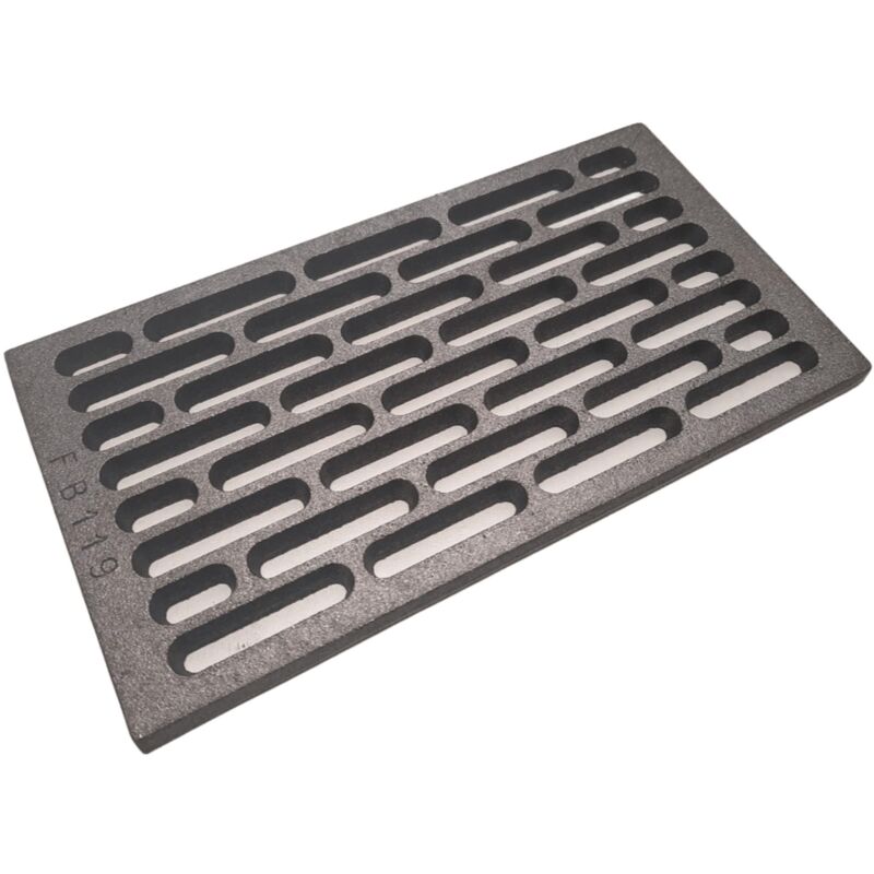 Fonderia Bongiovanni - Grille de poêle à cendres pré-cheminée en fonte 30×16x1 cm mod.M