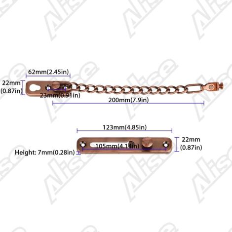 Grille de porte à chaîne avec verrou antivol à ressort, finition bronze rouge en acier inoxydable-AquaForge