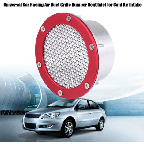 Grille de Prise d'Air Universelle Rouge pour Bumper, Conduit d'Admission d'Air Froid Racing