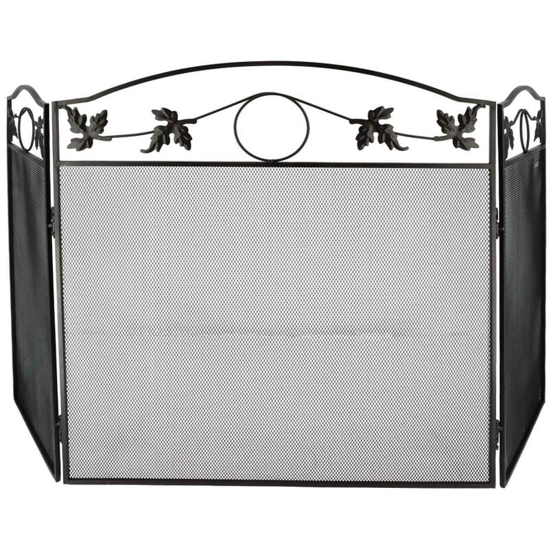 Oxeo - Grille de protection cheminée - Pare feu cheminée - Pliable 3 panneaux - Longueur 131cm - Hauteur 73cm - Acier - Décoratif