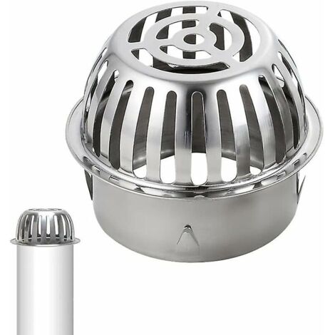 Grille de protection contre les feuilles, la mousse et les débris en acier inoxydable 304 pour tuyaux de toit et gouttières de 110 mm de diamètre - Protège contre les feuilles, la mousse et les débris
