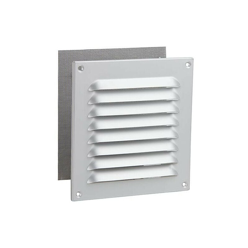 Vollmer - Grille d'aération intempéries en alu - anodisee - 150x150 mm avec moustiquaire, vis et chevilles