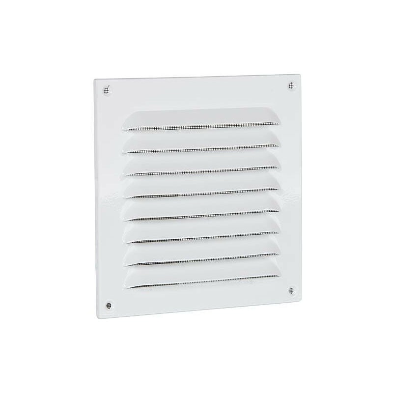 Vollmer - Grille de protection contre les intemperies en alu, blanc 150x150 mm protection anti-insectes, vis et chevill