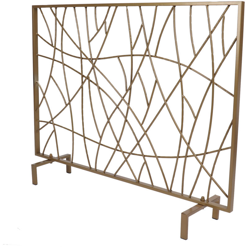 Ugreat - Grille de protection de cheminée – Grand pare-feu pour cheminée ou poêle – Pare-étincelles – Barrière de sécurité – Écran de cheminée doré