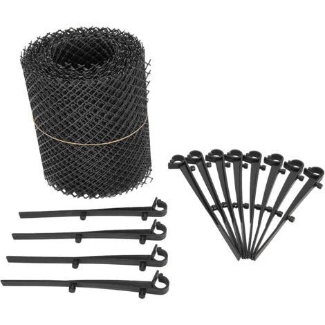 Grille de protection de gouttière, 15 cm x 6 m, empêche l'encrassement,
