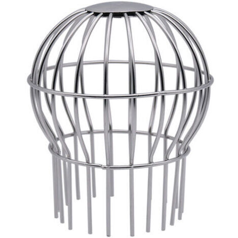 Grille de protection pour gouttière en acier inoxydable 304 (5 cm) : compatible avec descentes pluviales rondes 4,4-6,7 cm, retient feuilles/graines/débris, inclut outil de nettoyage de gouttières