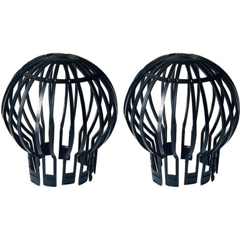 Grille de Protection pour Gouttière en Plastique Résistant Noir 14.5×12.5cm - Lot de 2 - Anti-Débris et Anti-Feuilles