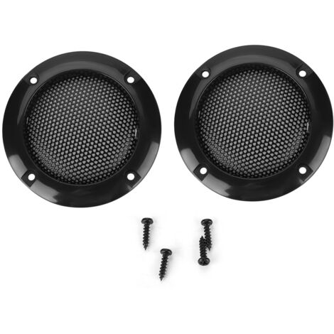 Grille de Protection pour Haut-Parleur de Voiture, Maille Acier 2 Pouces, Cercle Décoratif Noir