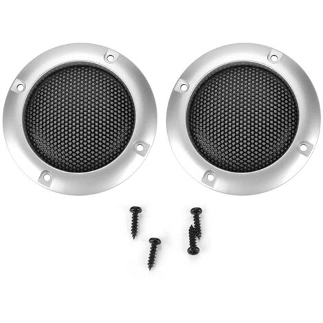 Grille de Protection pour Haut-Parleur Voiture 2 Pouces, Cercle Acier avec Maille Décorative (Argent)