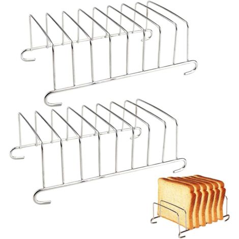 Grille de refroidissement rectangulaire en acier inoxydable à 8 emplacements pour toasts et pain, Accessoire pour friteuse à air, Ustensile de barbecue