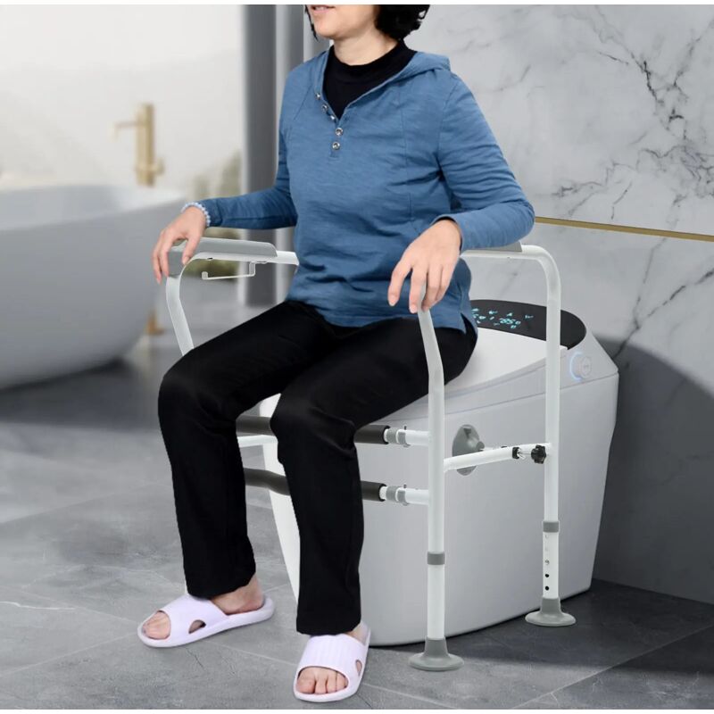 Grille de sécurité des toilettes accoudoir de toilette de sécurité pour personnes âgées handicapés réglable