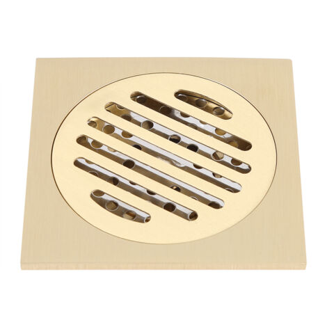 Grille de Sol Carrée pour Douche et Salle de Bain en Laiton - Égouttoir et Accessoire de Fixation