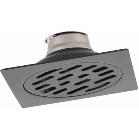 Grille de Sol Étanche Anti-Odeurs - Modèle Machine à Laver Connectable - Stainless Steel Épais Noir - 10x10x2.5cm