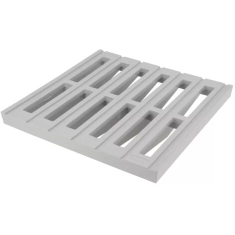 Grille de sol Nicoll GR25 sans cadre 250x250mm gris clair résistant aux UV