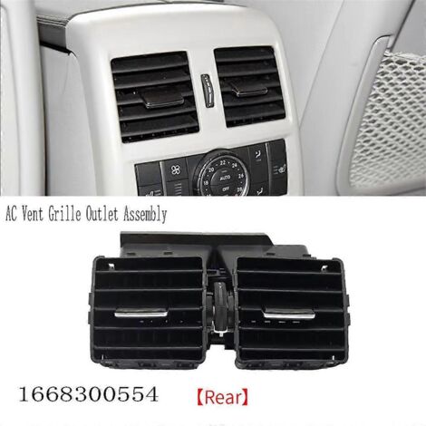 Grille de sortie d'aération arrière de climatisation de voiture, ensemble noir