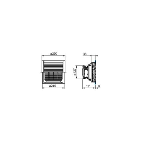 Grille de sortie decoupe 291x291mm - NSYCAG291LPF