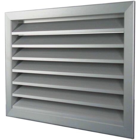 Grille de soufflage ou reprise à ailettes horizontales fixes. Couleur aluminium - GRE 400X400/50 - 874110 S&P UNELVENT - 874110