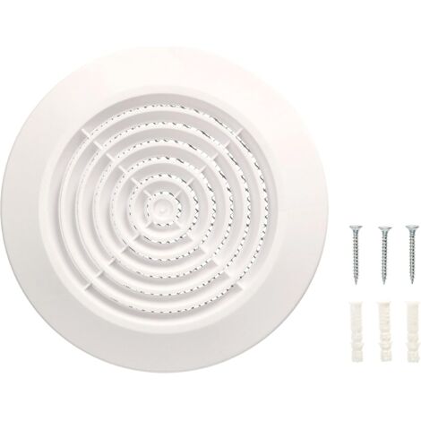 Grille De Ventilation - 1 Pièce - PVC Blanc - Avec Moustiquaire - Pour Plafond - Diamètre 100 mm