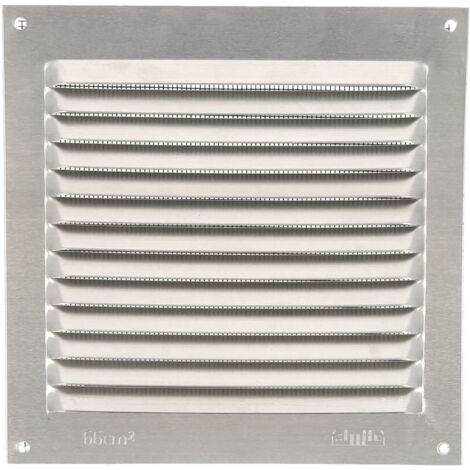 Grille de ventilation 15x15cm alu. Naturel avec moustiquaire 20213 amig