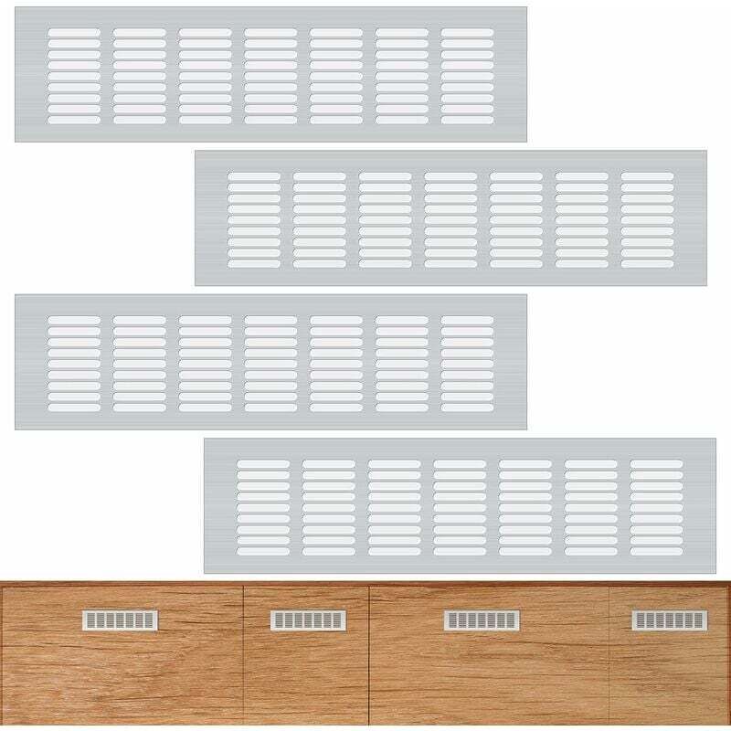 Grille de ventilation, 4 grilles de ventilation rectangulaires en alliage d'aluminium durable, grille de ventilation rectangulaire (8 30 cm)